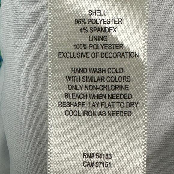 Eliza J Dress Womens 2 Blue Floral Embroidered Tropical Beach Resort Bright - Picture 8 of 12